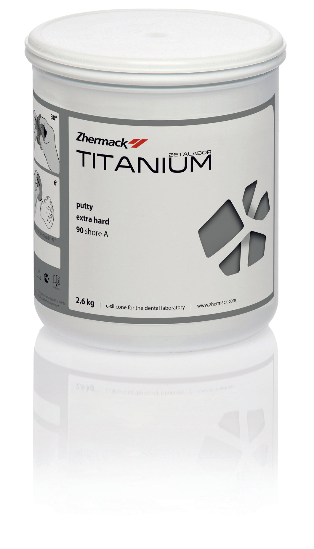 Zhermack Titanium 2.6 kilo - C-silicone laboratory putty
