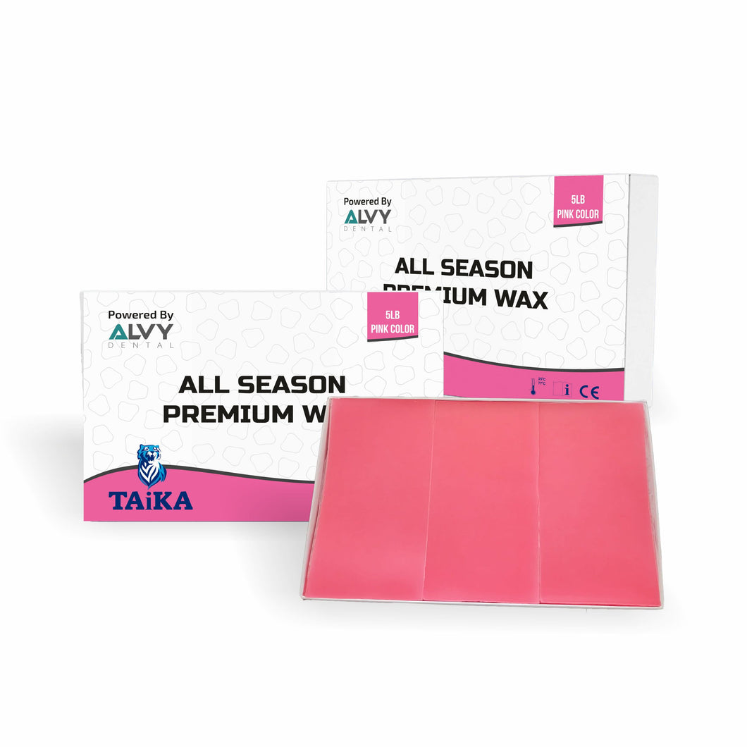 Taika All Season Premium Wax Pink 5lb box powered by Alvy Dental