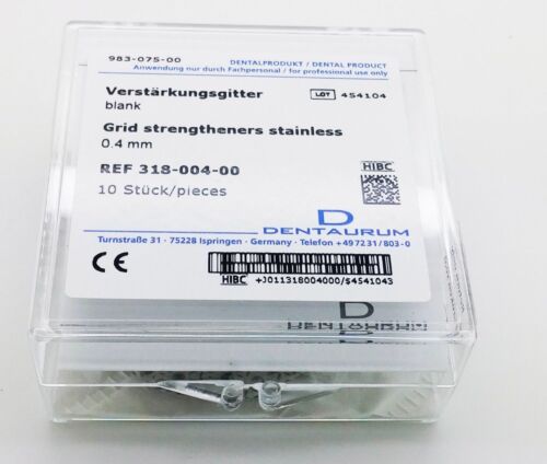 Dental Lab Laboratory Grid Strengthener Plates Dentaurum Stainless Steel 10pcs